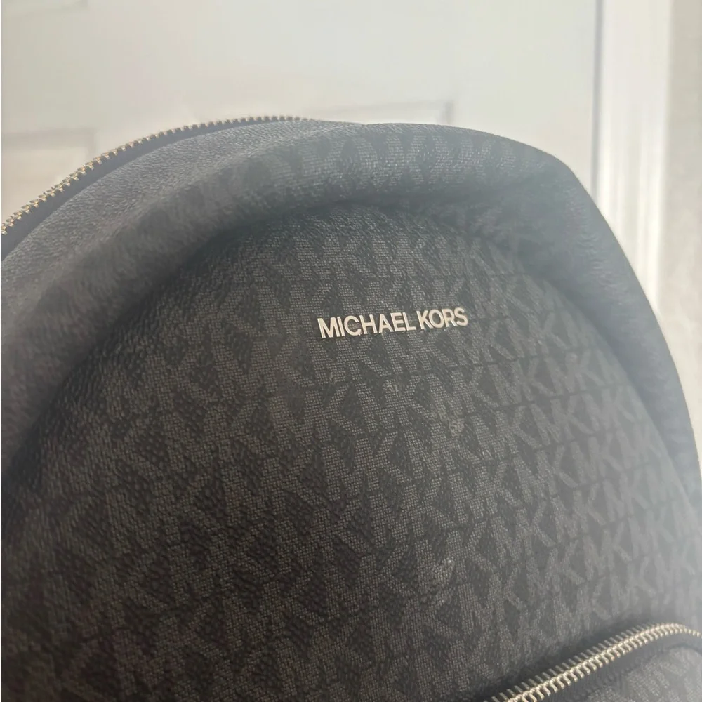 Michael Kors Black Backpack Textured Compact Design - Picture 3 of 3